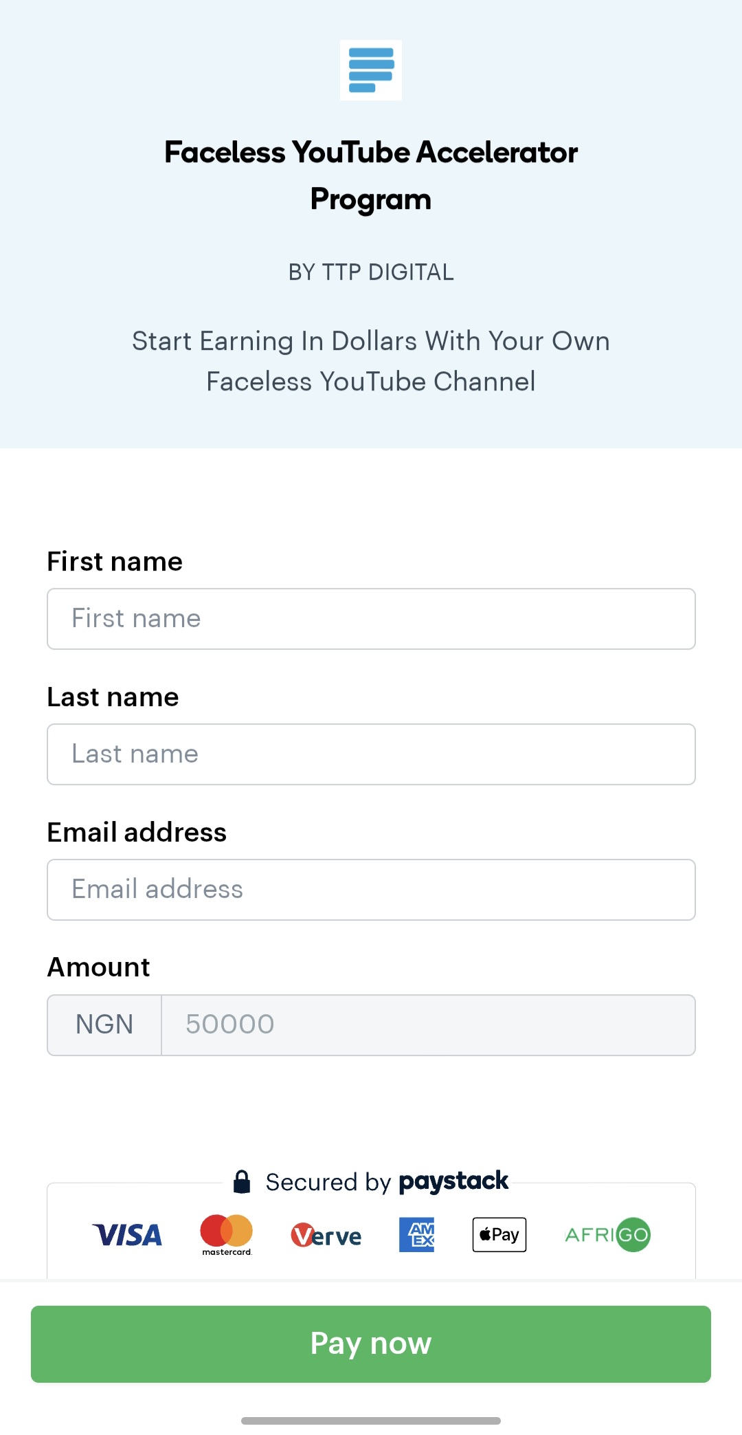 Fill Your Name and Email